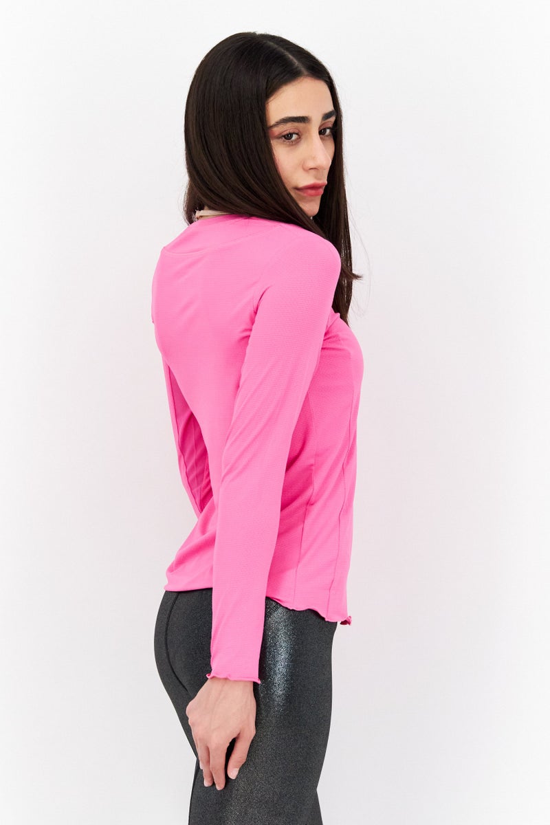 Gottex Women Sportswear Fit Long Sleeve Training Top, Pink - Image 2