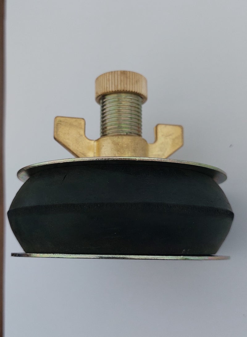 MAXWELL DRAIN TEST PLUG 4 INCH (100 MM) WITH BRASS CAP AND BRASS WING NUT - Image 1
