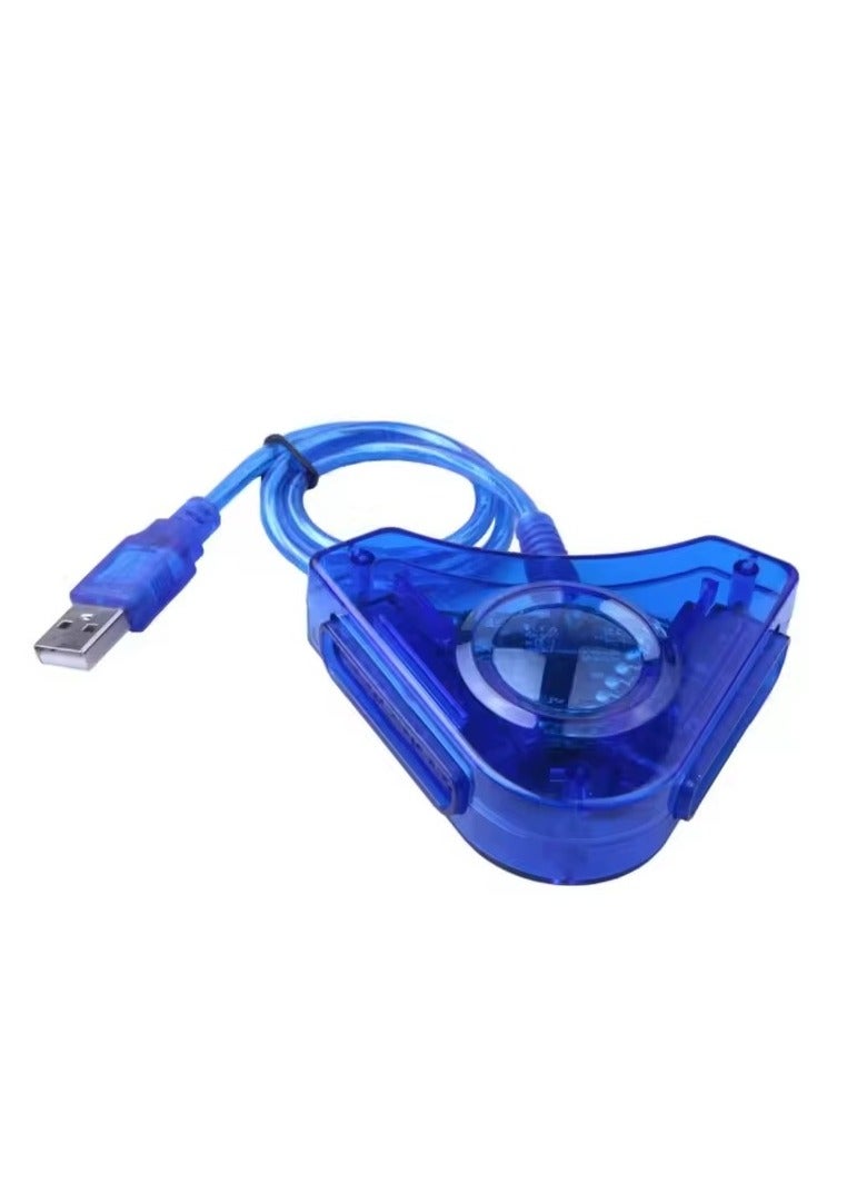 محول USB مزدوج لمنفذي يد تحكم PS2 إلى PS3/PC - متوافق مع لوحات الألعاب وأقراص الألعاب - Image 1