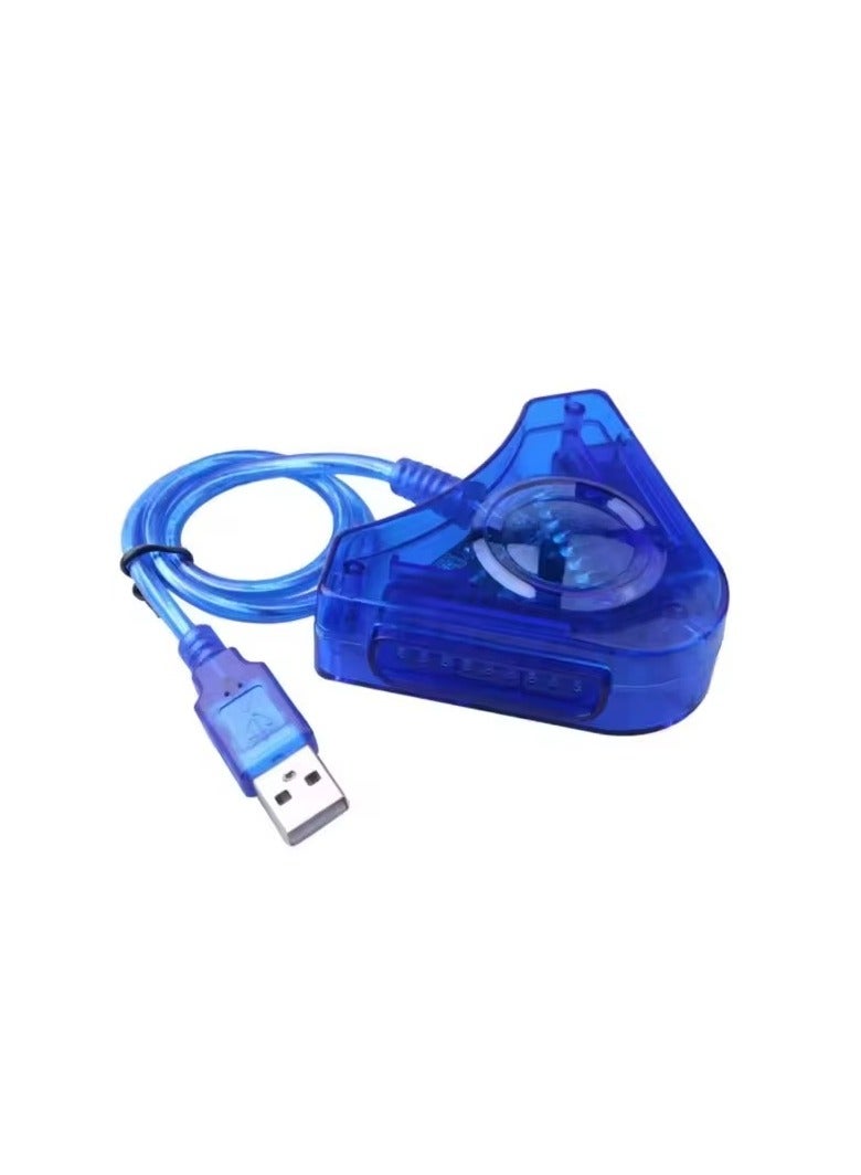 محول USB مزدوج لمنفذي يد تحكم PS2 إلى PS3/PC - متوافق مع لوحات الألعاب وأقراص الألعاب - Image 2