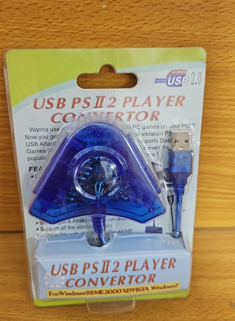 محول USB مزدوج لمنفذي يد تحكم PS2 إلى PS3/PC - متوافق مع لوحات الألعاب وأقراص الألعاب - Image 4