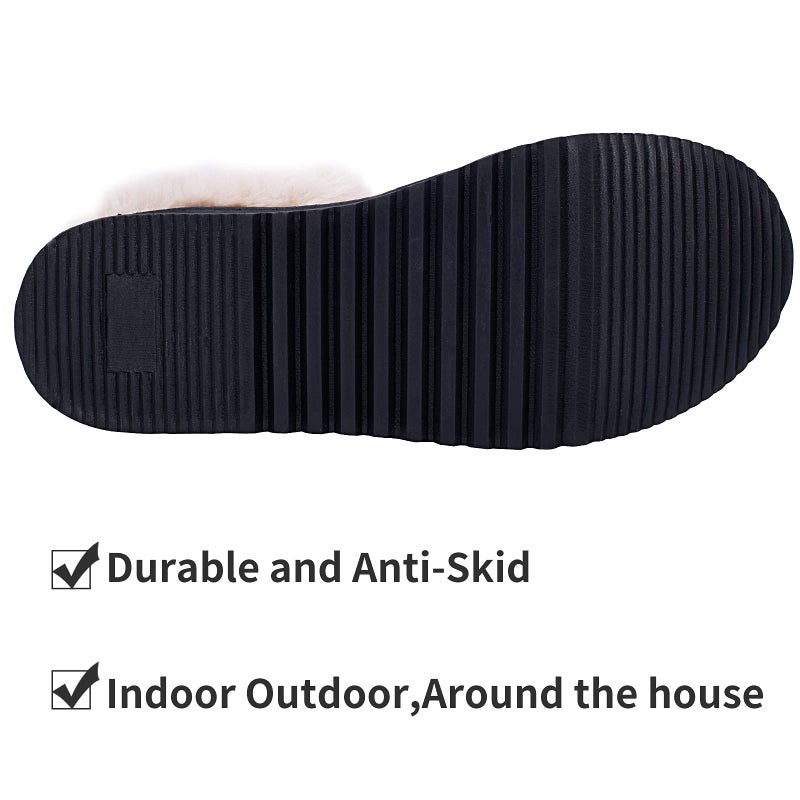 UBXRIN Womens Fuzzy Memory Foam Slippers Boots Cozy Faux Fur House Shoes Indoor Outdoor Rubber Sole Anti-Skid,Cheetah US7-8 - Image 5