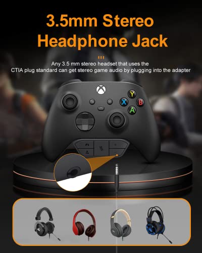 OLCLSS Stereo Headset Adapter for Xbox One, Black, 3.5mm Audio Jack, Compatible with Xbox One Controllers - Image 4
