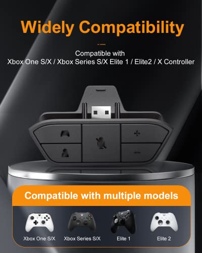 OLCLSS Stereo Headset Adapter for Xbox One, Black, 3.5mm Audio Jack, Compatible with Xbox One Controllers - Image 2