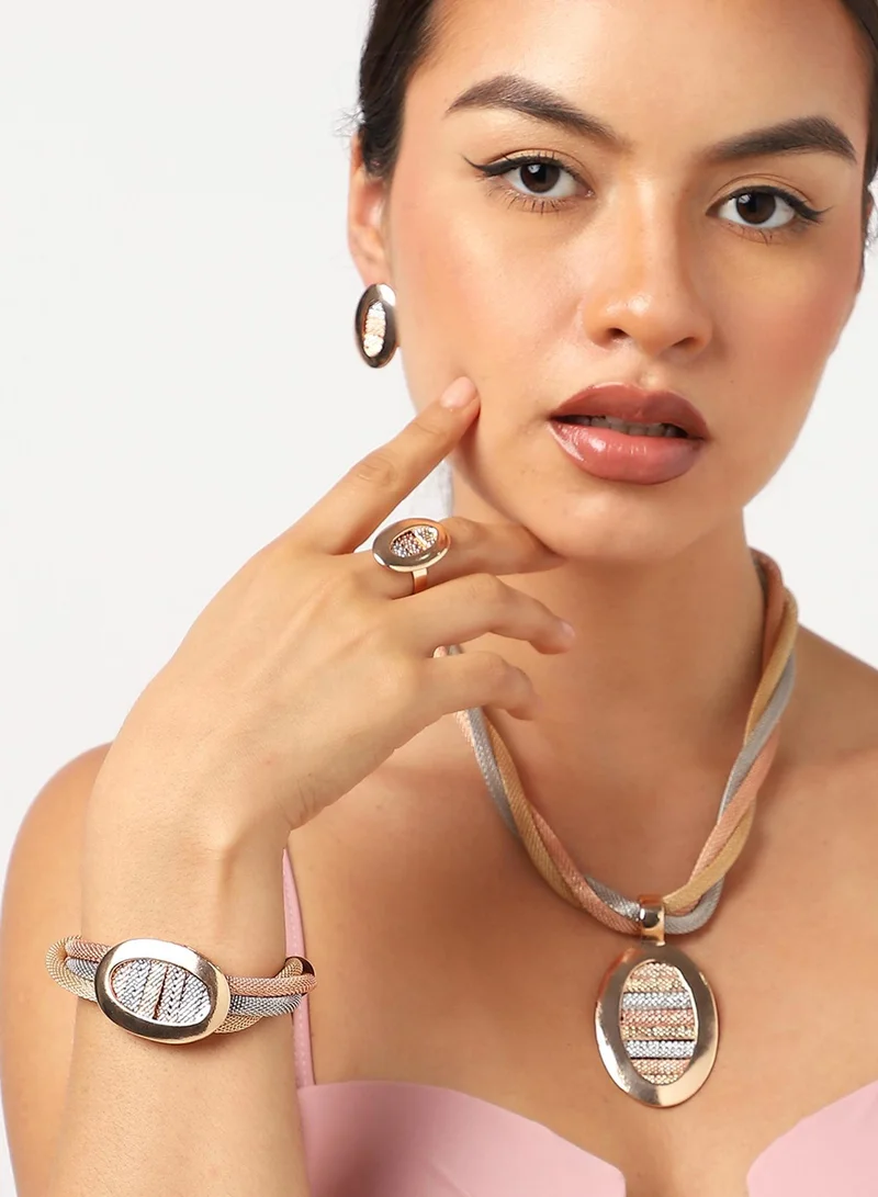 سوهي مجموعة مجوهرات مصممة مطلية بالذهب