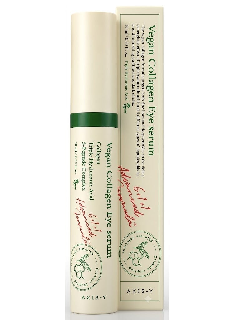 AXIS-Y Vegan Collagen Eye Serum – Intensive 5-Peptide & Triple Hyaluronic Acid Anti-Aging Treatment, 100% Original Authentic, 10ml Applicator - Image 1