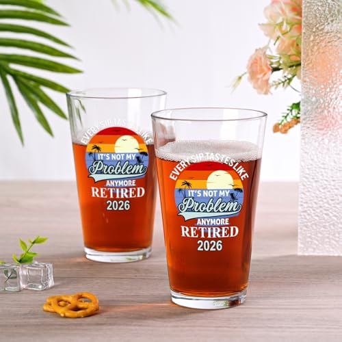 Futtumy Retirement Gifts for Men 2026, Every Sip Tastes Like It's Not My Problem Anymore Retired 2026 Beer Glass for Men, Funny Retirement Gift for Him, Mens Retired Gifts - Image 4