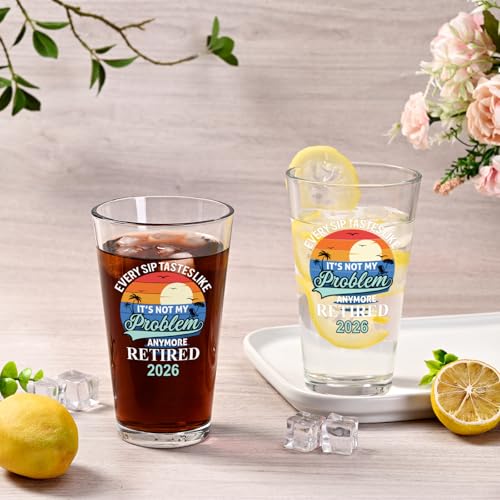 Futtumy Retirement Gifts for Men 2026, Every Sip Tastes Like It's Not My Problem Anymore Retired 2026 Beer Glass for Men, Funny Retirement Gift for Him, Mens Retired Gifts - Image 2