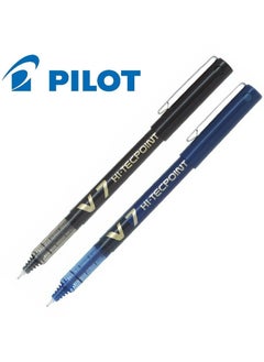 PILOT Pilot - V7 Hi-Tecpoint pure liquid ink Pack of 2 Pens (Black, Blue)  - Image 1