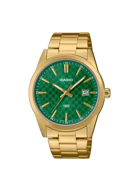 Men's Analog Display Watch With Gold Stainless Steel Strap - MTP-VD03G-3AUDF