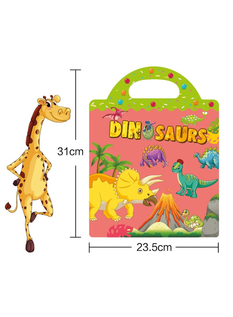 PYEBE Reusable Sticker Book for Kids 2-4 8 Set Preschool Learning Activities Quiet Busy Book for Toddler Travel Sticker Book Seasons Dinosaurs Insect and Farms Educational Gifts - Image 2