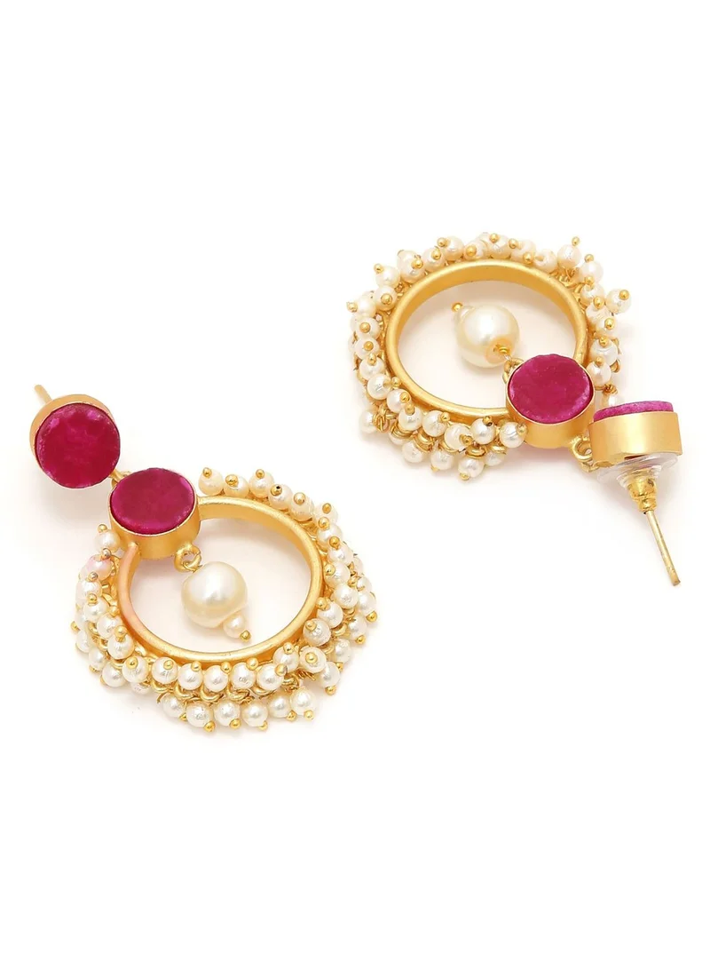 SOHI Gold Plated Stylish Drop Earrings