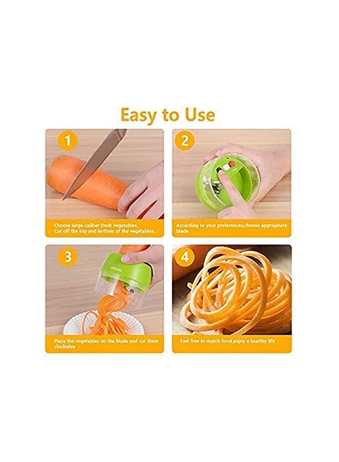 S-TOP Vegetable Spiralizer Handheld, 4 In 1 Vegetable Slicer Vegetable Chopper Zucchini Spiralizer Kitchen Gadgets for Cooking, Zucchini Pasta,Courgette Spaghetti, Sweet Potato,Cucumber Carrot - Image 4
