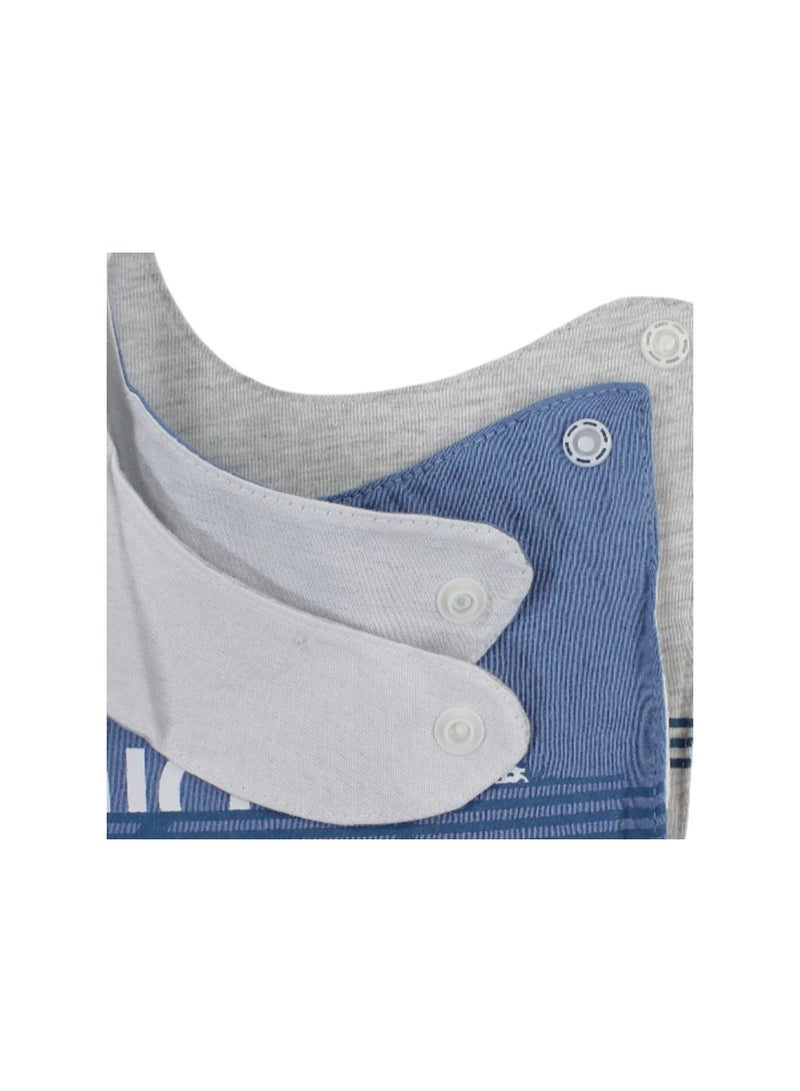 Junior Cotton Bib Baby Blue & Grey with "Hide and Seek" Print – Pack Of 2 - Image 3