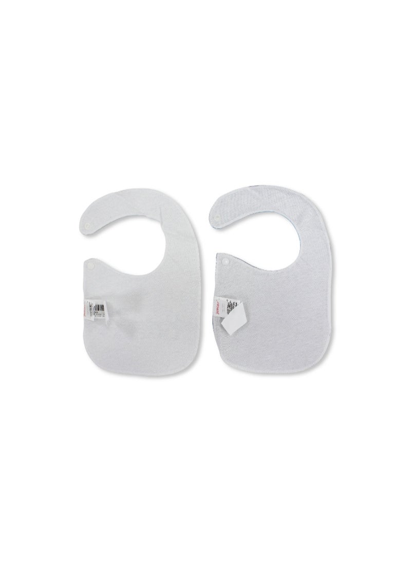 Junior Cotton Bib Baby Blue & Grey with "Hide and Seek" Print – Pack Of 2 - Image 2