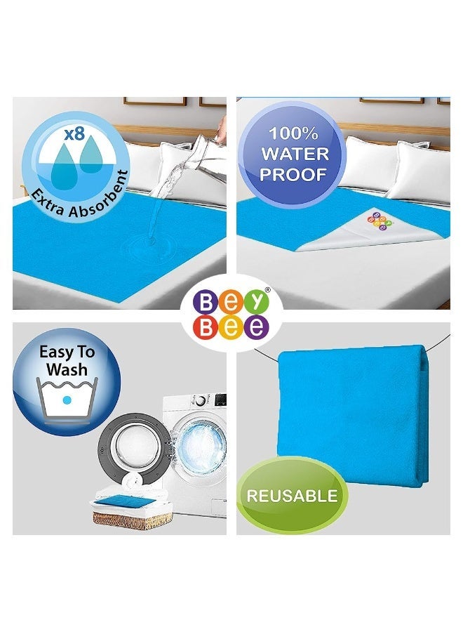 Bey Bee BeyBee Cotton Quickly Dry Sheet for Baby Large Size Double Bed (Firoza, Double Bed Size- 200cm x 260cm) - Image 2