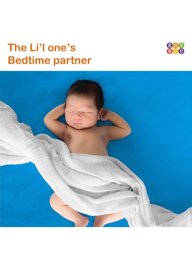 Bey Bee BeyBee Cotton Quickly Dry Sheet for Baby Large Size Double Bed (Firoza, Double Bed Size- 200cm x 260cm) - Image 3