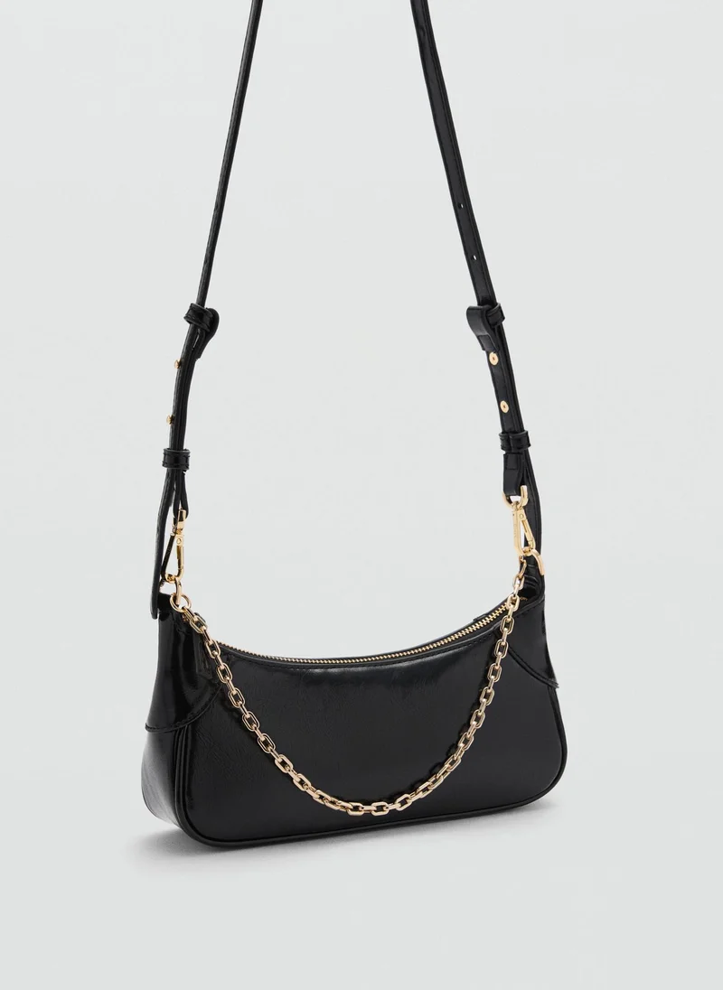 MANGO Casual Double Handle Bag With Chain