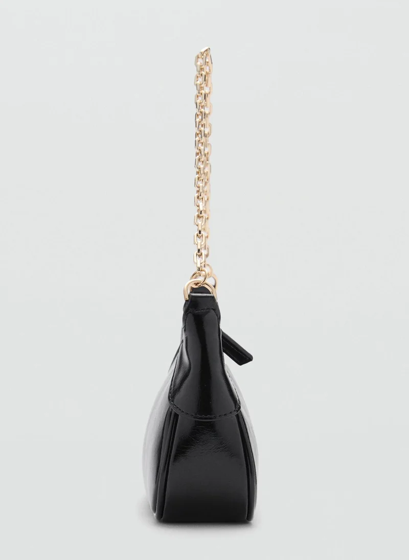 MANGO Casual Double Handle Bag With Chain