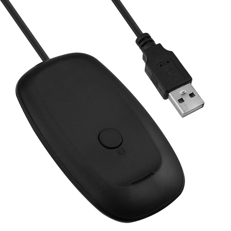 Mcbazel Wireless USB 2.0 Gaming Receiver Adapter for Microsoft Xbox 360 Desktop PC Laptop Gaming - Black - Image 1