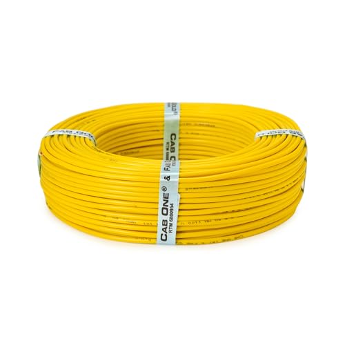 CabONE Lite 1.0 Sq mm Electrical Wire - 90m Blue Single Core CCA Copper Wire | Fire Retardant PVC Insulation for Domestic Wiring Yellow - Image 5