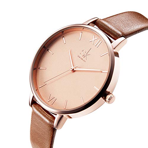 SHENGKE Women Watches Leather Band Luxury Quartz Watches Ladies Wristwatch Relogio Feminino - Image 2