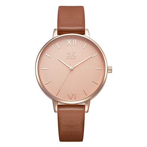 SHENGKE Women Watches Leather Band Luxury Quartz Watches Ladies Wristwatch Relogio Feminino - Image 1