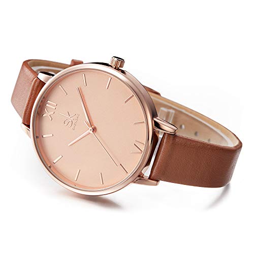SHENGKE Women Watches Leather Band Luxury Quartz Watches Ladies Wristwatch Relogio Feminino - Image 3