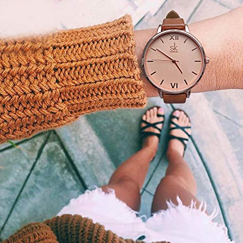 SHENGKE Women Watches Leather Band Luxury Quartz Watches Ladies Wristwatch Relogio Feminino - Image 5