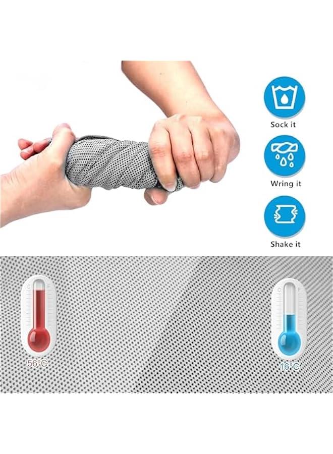 هوكور مناشف تبريد من هوكور من 4 قطع (40 انش × 12 انش)، منشفة باردة من المايكروفايبر ناعمة وجيدة التهوية لليوغا والرياضة وصالة الالعاب الرياضية والتخييم والجري واللياقة البدنية والتمارين والمزيد من الانشطة - Image 2