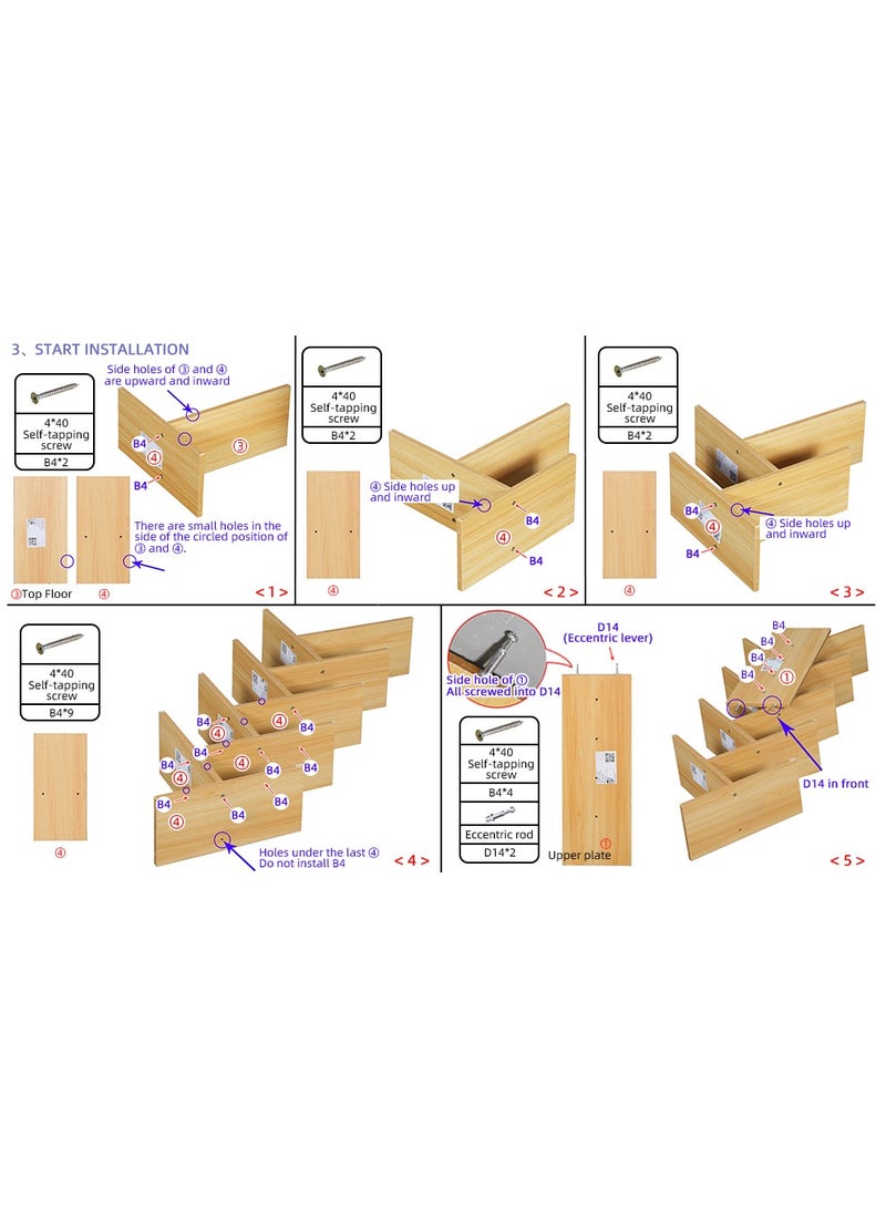 DubaiGallery 8-Shelf Bookshelf,Tree Bookcase with Storage Box,Wood Bookshelves Storage Rack,MDF Tree Book Shelf Display Organizer for Books,Magazines,CDs and Photo Album Holds - Image 4
