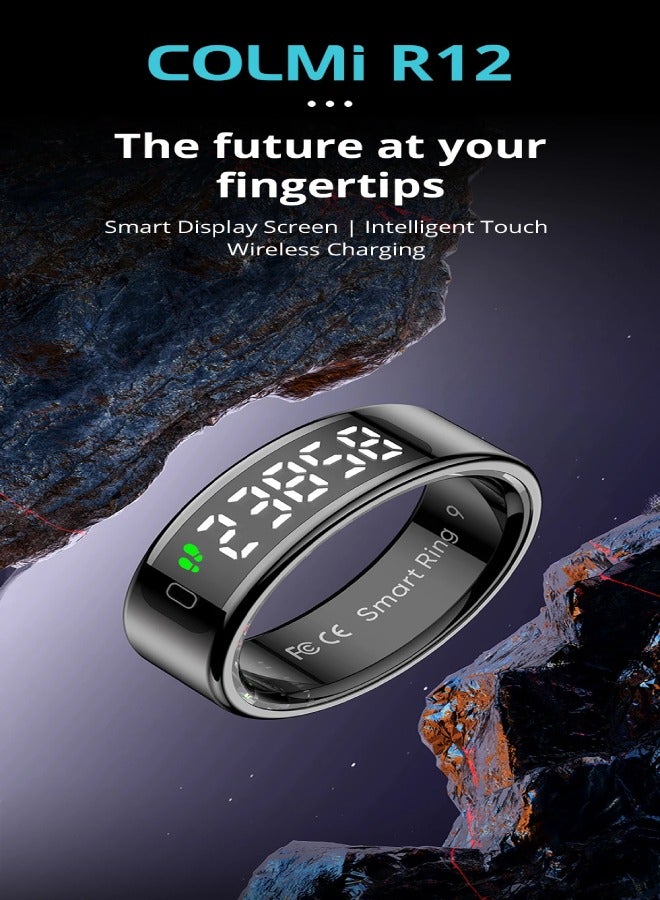 COLMI R12 Smart Ring with Display Screen and Touch, Health Manager, Wireless Charging, 5 ATM Waterproof For Men Women - Image 2