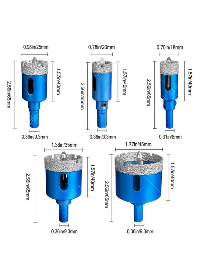 5Pcs Diamond Coated Hole Opener Set 18 20 25 35 45mm For Tile Ceramic Glass Granite - Image 5