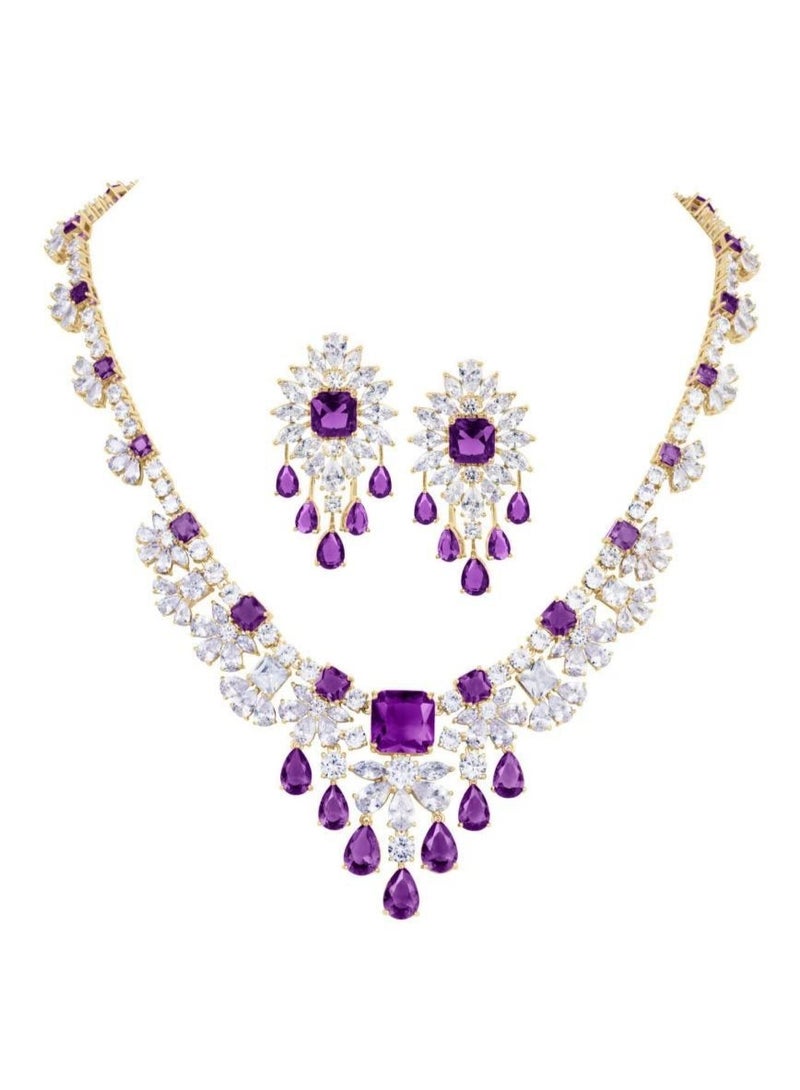 Luxury Zirconia Bridal Jewelry Set for Women – Elegant Crystal Necklace & Earrings, Wedding Evening Dress Accessories Set  - Image 5