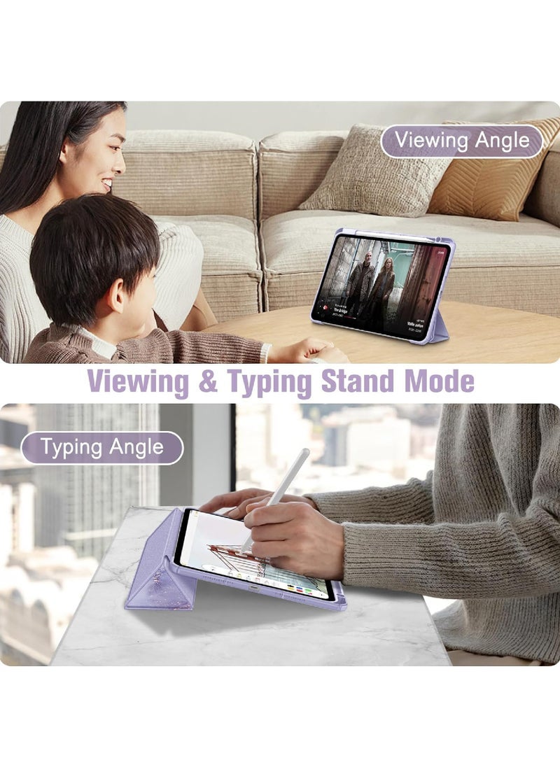 Captaintech iPad Pro 11-inch 2024 Case (M4) – Slim Smart Cover with Pencil Holder, Clear Back u0026 Tri-Fold Stand - Image 3