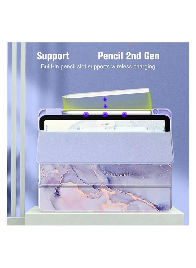 Captaintech iPad Pro 11-inch 2024 Case (M4) – Slim Smart Cover with Pencil Holder, Clear Back u0026 Tri-Fold Stand - Image 4