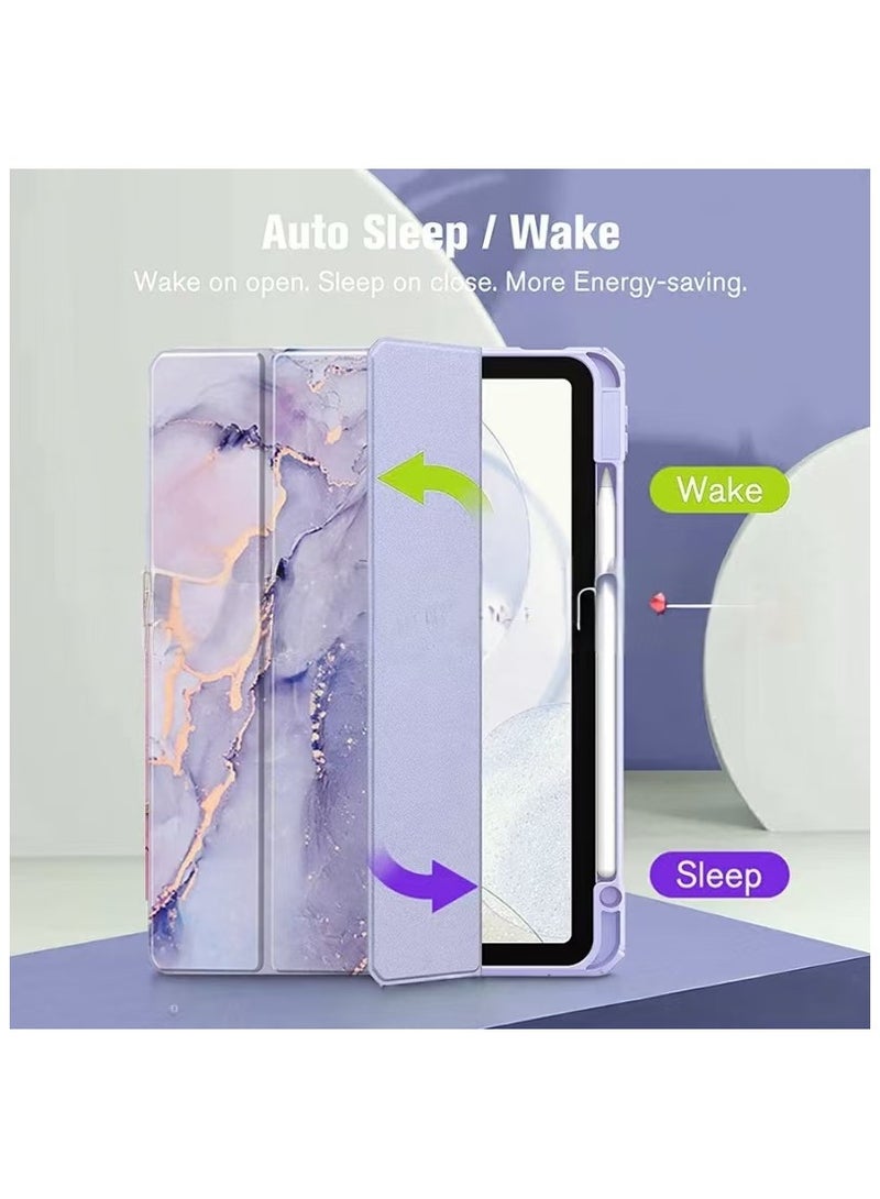 Captaintech iPad Pro 11-inch 2024 Case (M4) – Slim Smart Cover with Pencil Holder, Clear Back u0026 Tri-Fold Stand - Image 2