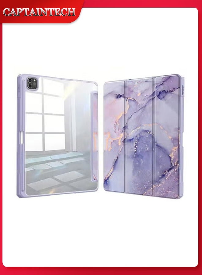 Captaintech iPad Pro 11-inch 2024 Case (M4) – Slim Smart Cover with Pencil Holder, Clear Back u0026 Tri-Fold Stand - Image 1