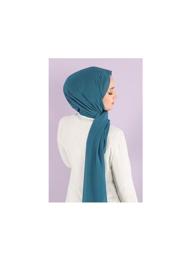 Plain crepe chiffon - Petroleum - Image 3