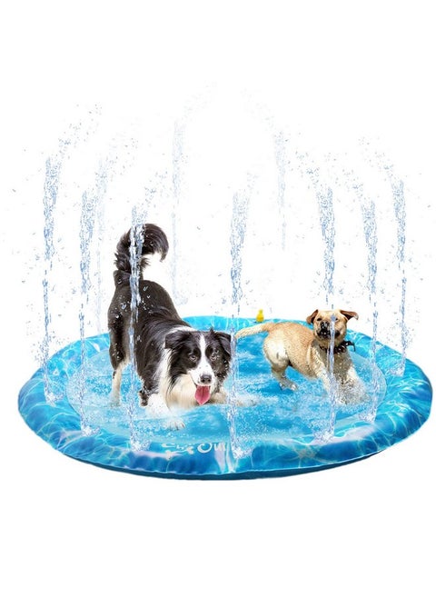 Sprinkler Fun Mat for Pets, 51.1 x 51.1 x 0.04 Inch, Cool Down Play Mat