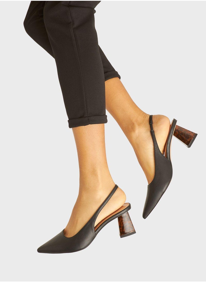 ELLE - Sling Back Pointed Toe Sandal - Image 1