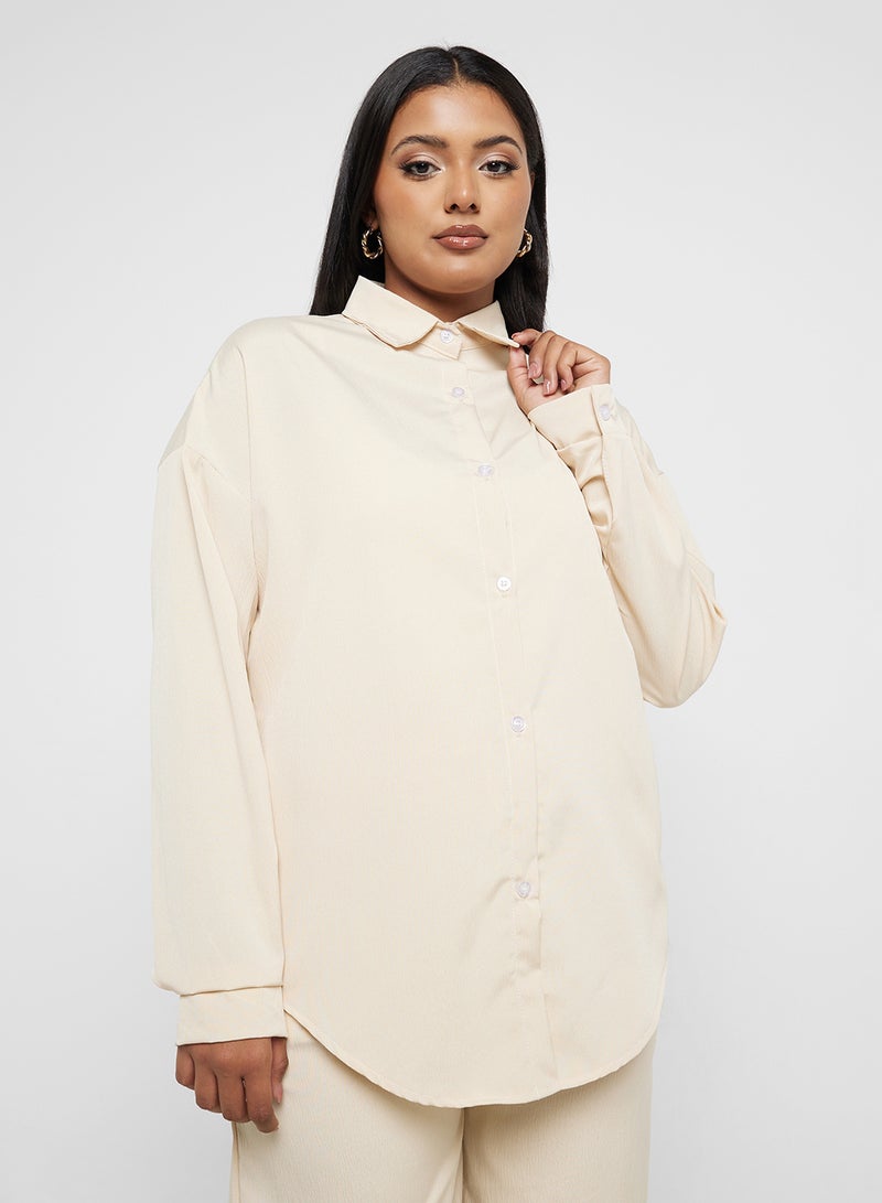 Ginger Plus Relaxed Fit Button Down Shirt & Pant Coord Set - Image 3