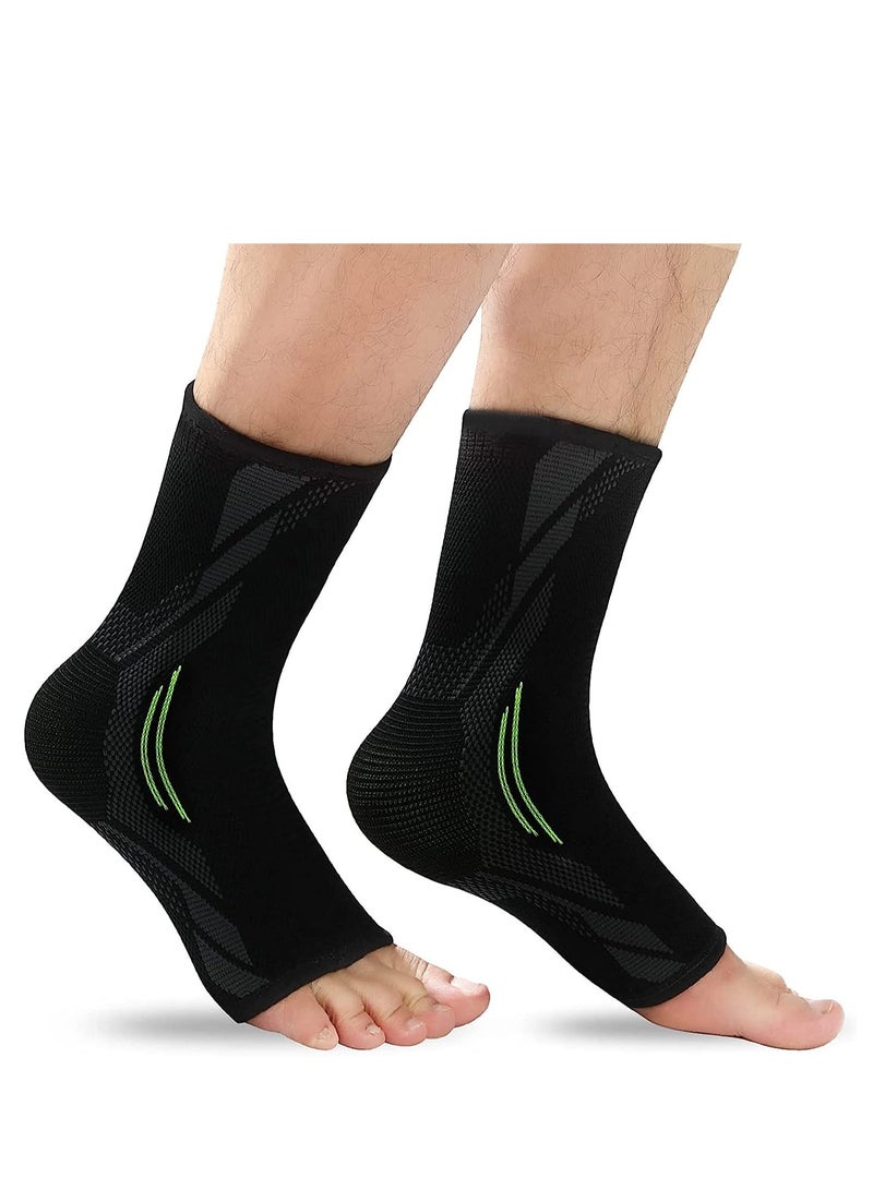 SOLARAE Ankle Brace Compression, 1 Pair Ankle Sleeve for Sprained Ankle, Injury Recovery, Joint Pain, Achilles Tendonitis Support, Plantar Fasciitis Sock Reduce Swelling, Heel Spur Pain (L) - Image 1