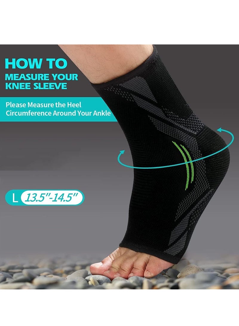 SOLARAE Ankle Brace Compression, 1 Pair Ankle Sleeve for Sprained Ankle, Injury Recovery, Joint Pain, Achilles Tendonitis Support, Plantar Fasciitis Sock Reduce Swelling, Heel Spur Pain (L) - Image 3