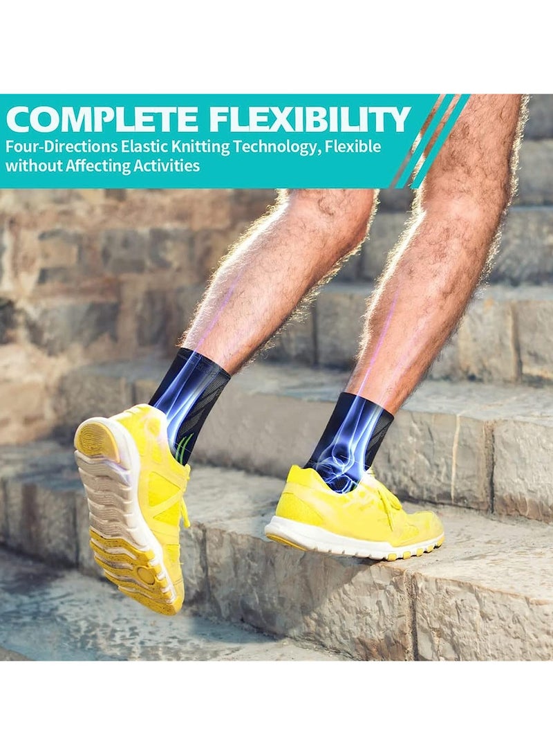 SOLARAE Ankle Brace Compression, 1 Pair Ankle Sleeve for Sprained Ankle, Injury Recovery, Joint Pain, Achilles Tendonitis Support, Plantar Fasciitis Sock Reduce Swelling, Heel Spur Pain (L) - Image 4