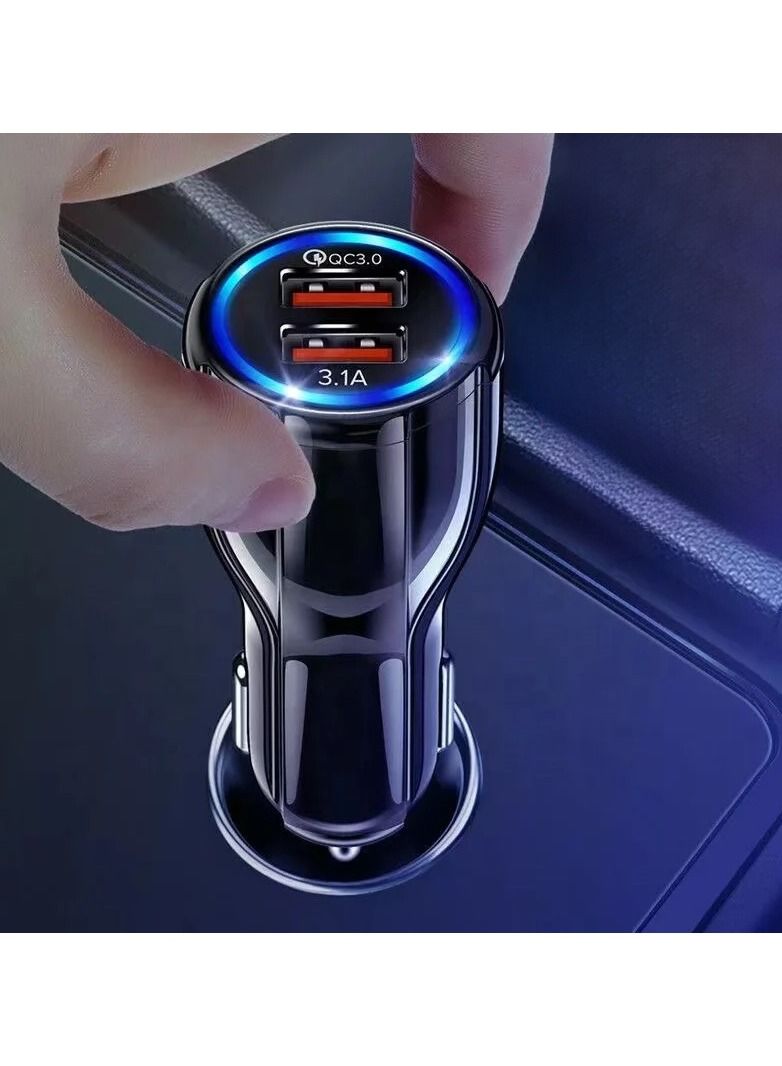 كافيلي شاحن سيارة بمنفذين USB شحن سريع بقدرة 3.0 Q - Image 3