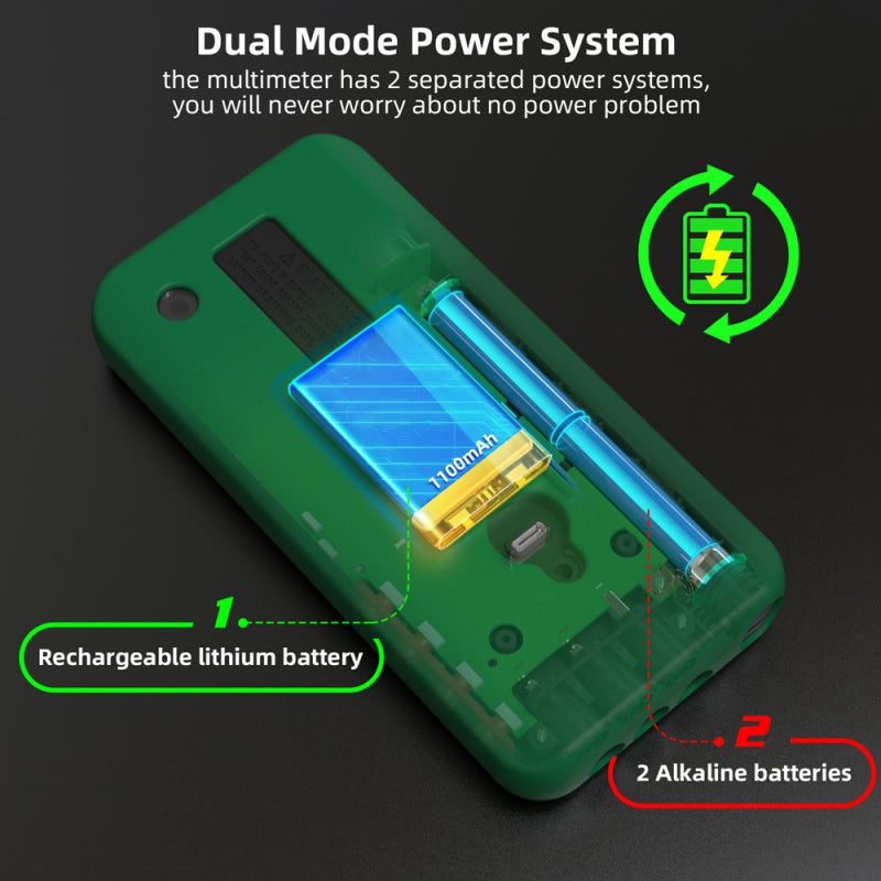 مقياس الكتروني رقمي 4 في 1 مع شاشة LCD ملونة بنصفحة 3.5 بوصة ومقياس حراري بالأشعة تحت الحمراء مع التعرف الذكي التلقائي - تصميم محمض ومضغوط وقلم اختبار كهربائي للكهربائيين المحترفين والصناعات الذاتية في المنزل والسيارات - Image 2