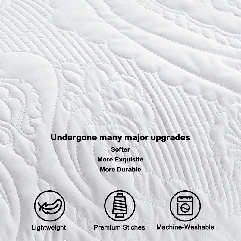 BOSOWOS BOSOWOS Quilted Pillow Shams Set of 2  Decorative Microfiber King Bed Pillow Shams  Soft Breathable Pillow Covers with Envelope Closure (White  2Pcs:20 x 36inch)  - Image 3