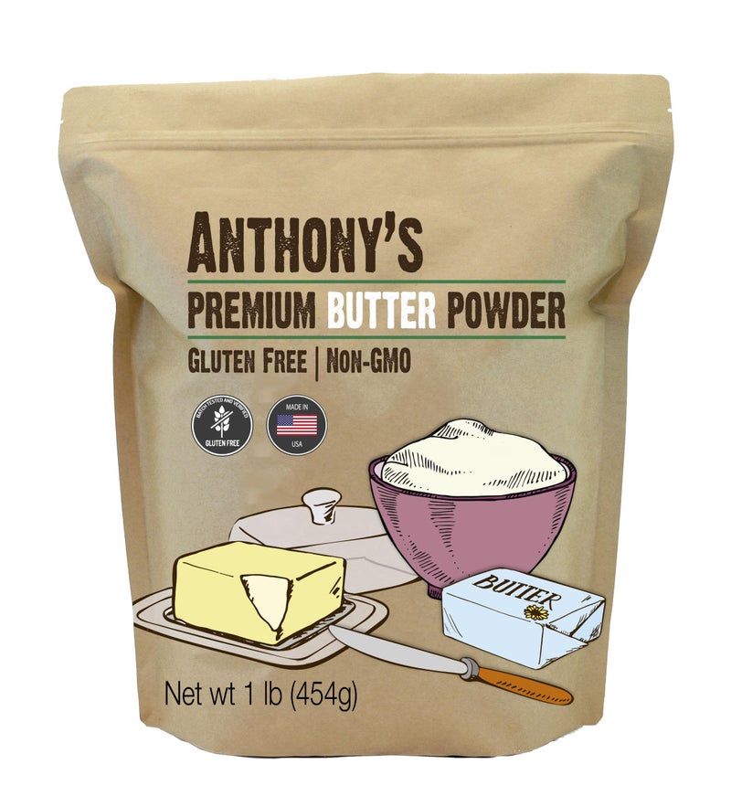 Anthony's Premium Butter Powder, 1 lb, Gluten Free, Non GMO, Made in USA, Keto Friendly, Hormone Free - Image 1
