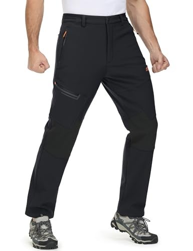 MAGCOMSEN Mens Waterproof Snow Pants - Ski & Snowboard Pants for Men - Black - Image 2
